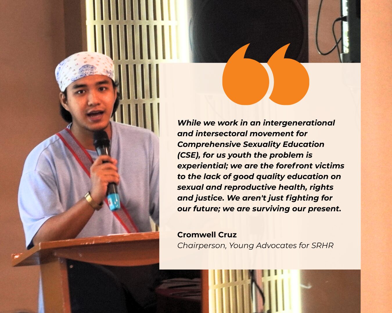 Cromwell Cruz sharing reflections on CSE