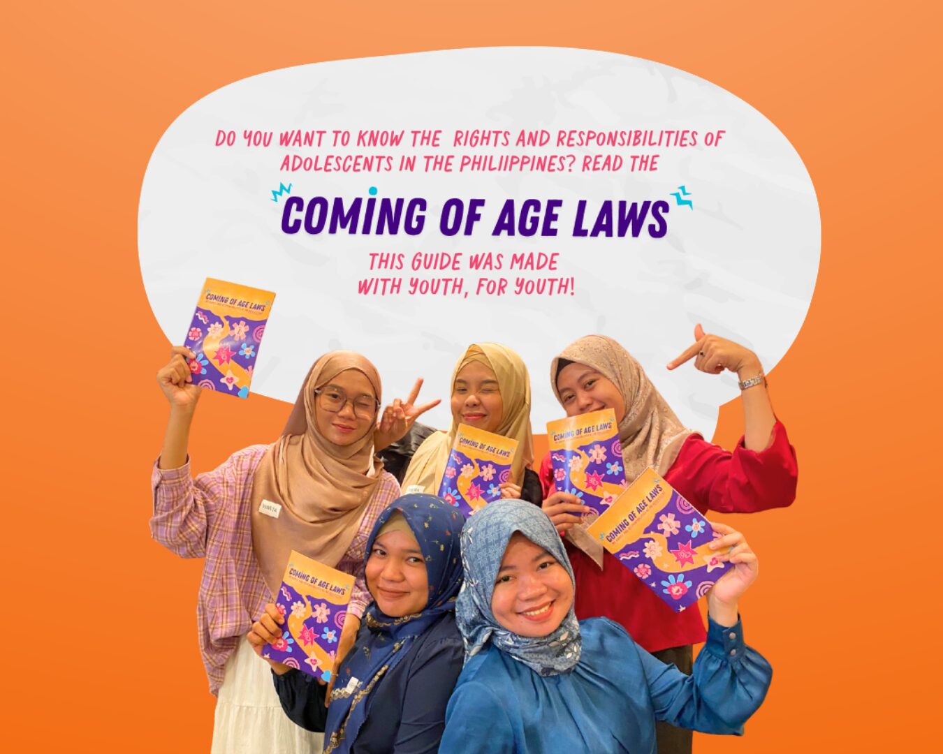 Young people holding the Coming of Age booklet